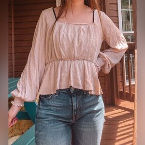 Peach love California cream blouse